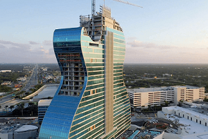 Seminole Hard Rock Guitar Tower Prepared for Hurricane Dorian
