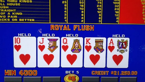 royal flush in video poker