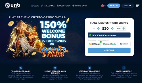 punt casino homepage