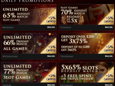 Get Unlimited 65% Slot Deposit Match + 5% with Crypto